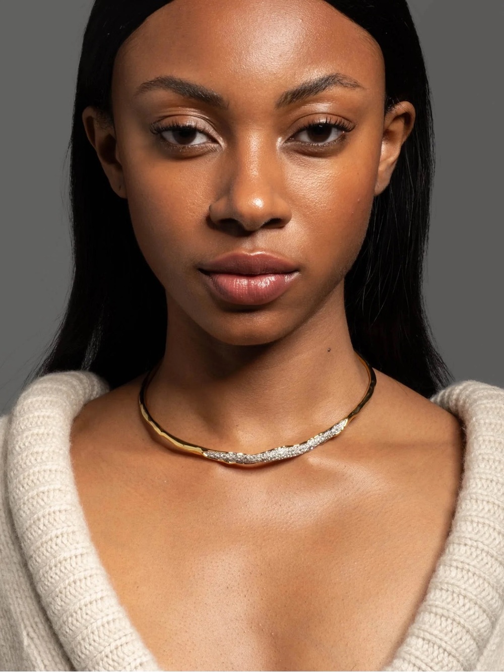 ALEXIS BITTAR Solanales Gold Crystal Skinny Collar - Picture 2 of 9